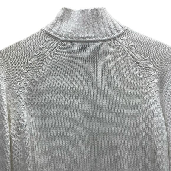 Croft & Barrow All Cotton White Full Zip Cardigan Size PM - Picture 10 of 10